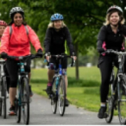 Image of women on a bicycle