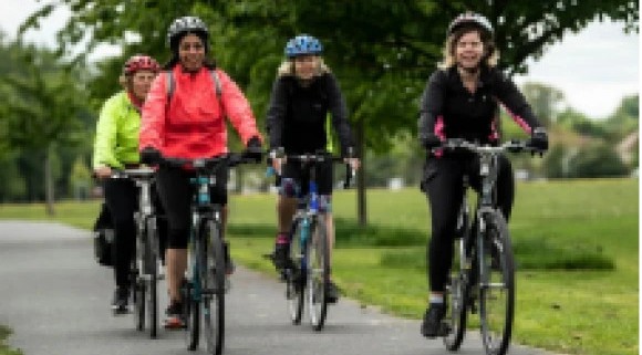Image of women on a bicycle